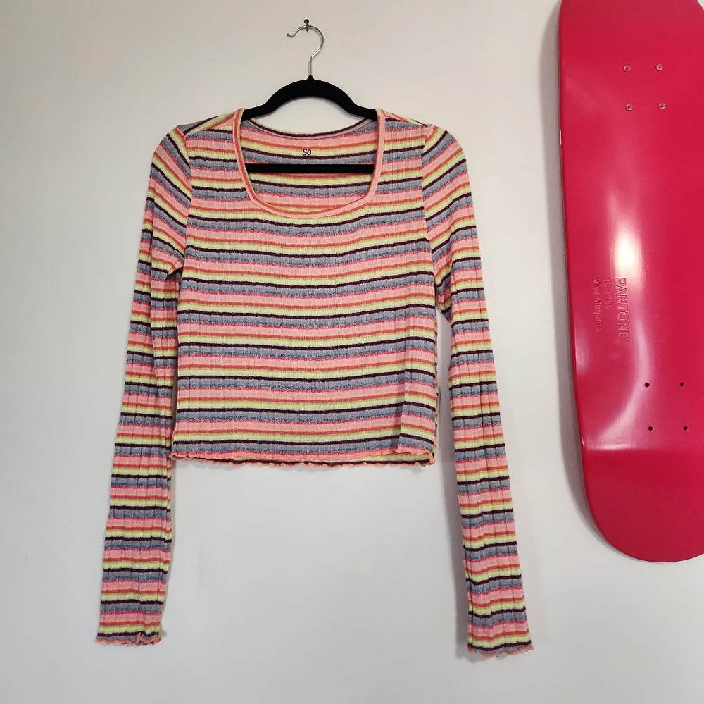 Colorful Striped Long Sleeve Top